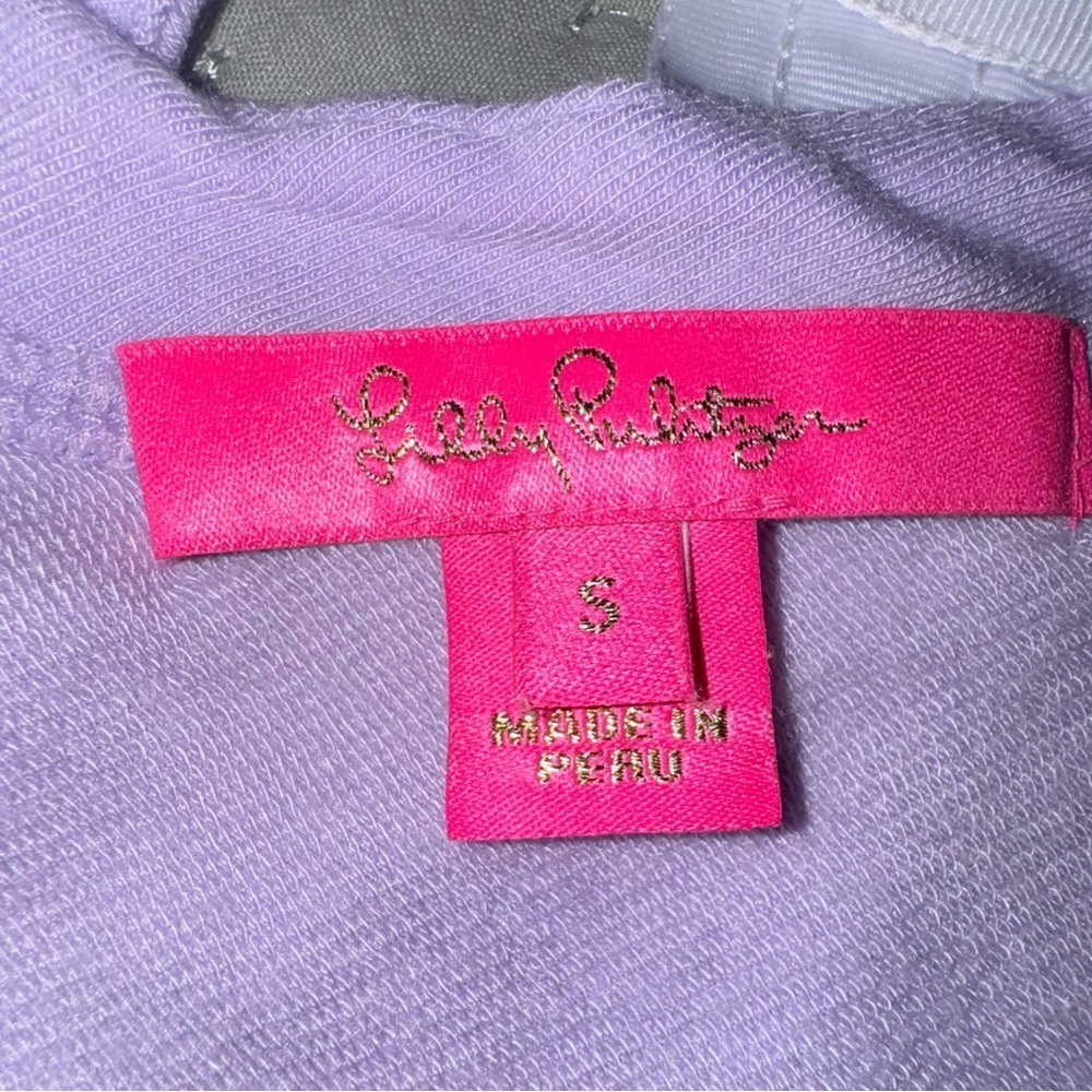 Lilly Pulitzer Luxletic Areli Pullover Lilac Light Verbena V-Neck Soft Sz S EUC - Picture 3 of 11
